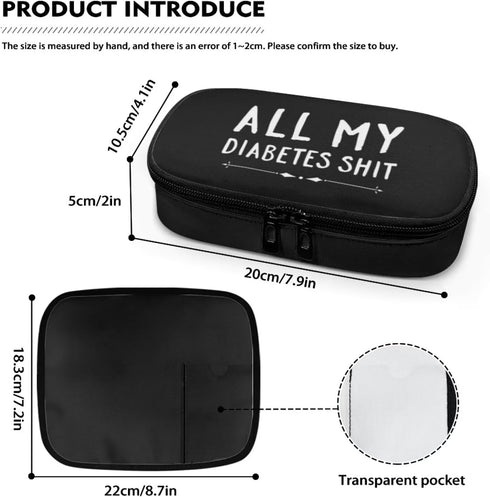 All My Diabetes Shit Rainbow Insulin Cooler Travel Case, Portable Medication Cooler Bag for Glucose Meter & Insulin Pen
