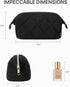 Telena Puffer Makeup Bags for Women: Nylon Puffy Padded Makeup Organizer Case, Wide-Open Travel Pouch
