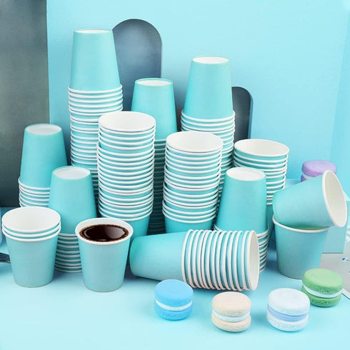 100 Pack Disposable 3 oz Paper Cups, Small Snack Mouthwash Cups for Water, Juice, Candy - Ideal for Party, Bathroom,