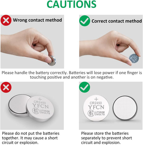 10 Count CR2450 Battery 3V Lithium Battery, 10 Years Shelf Life for Key Fob, Remotes, Flameless Candles