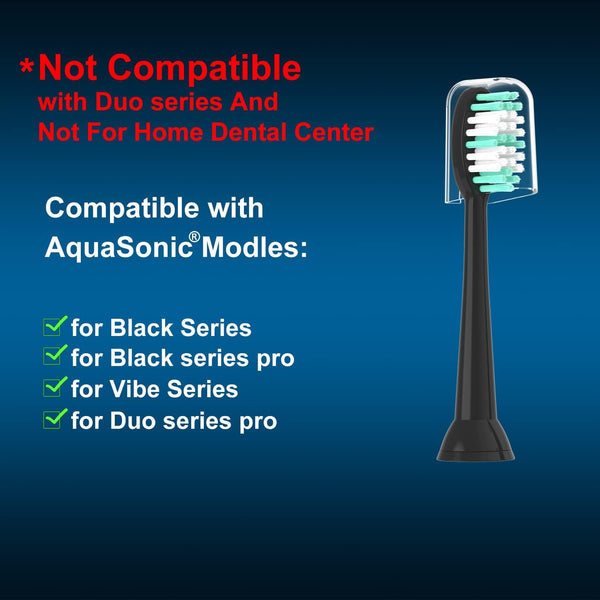 Replacement Toothbrush Heads 10 Pack for AquaSonic Black Series, Vibe Series, and Duo Series Pro Electric Toothbrush