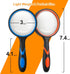2PCS Upgrade 10X Magnifying Glass - Large Handheld Magnifier for Kids/Seniors Reading, 3 Inch Shatterproof Rubber Handle