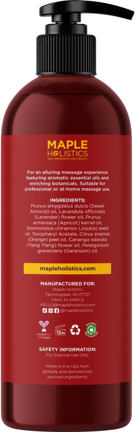 Relaxing Massage Oil for Massage Therapy - Aromatherapy Full Body Massage Oil with Enchanting Lavender Ylang Ylang