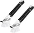 SUBEKYU Dish Brushes with Soap Dispenser, Kitchen Scrubber Brushes with Handle for Dishes/Pans/Pots, Black, 2Pack