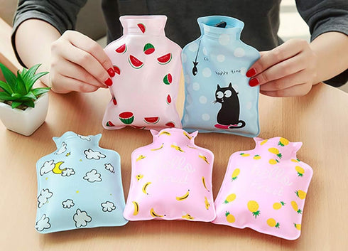 3Pcs Mini Hot Water Bottle Bag/Hand Warmer - Small Heat Up and Refreezable Cold Pack, Korea Style