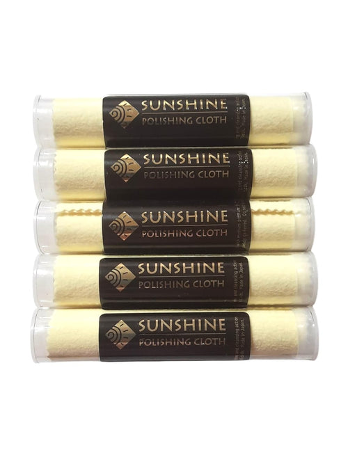 Sunshine 5 Polishing Cloths Jewelry Cleaner Tube for Silver Brass Gold Copper