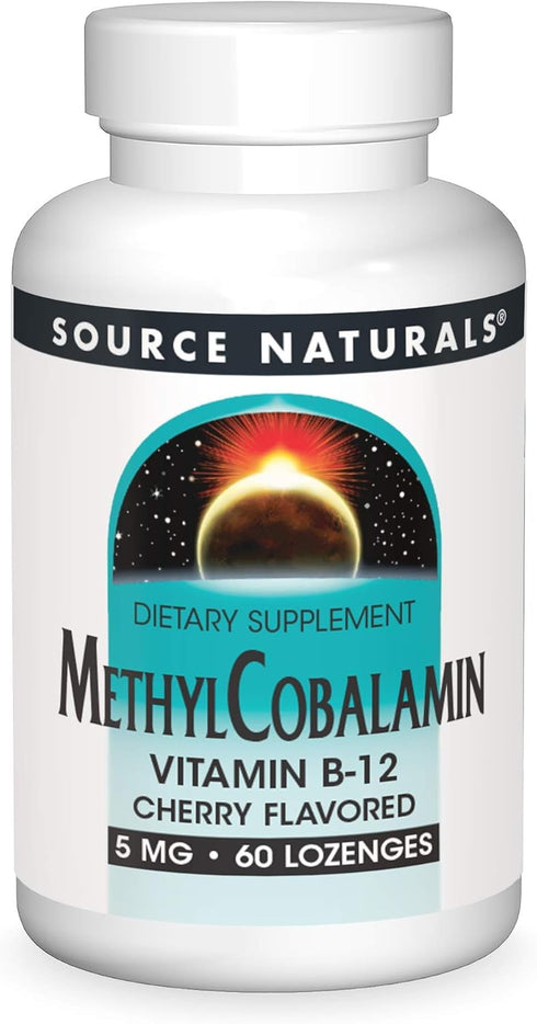 Source Naturals Methylcobalamin Vitamin B-12 5mg, Cherry Flavored - 60 Lozenges