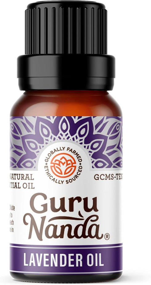GuruNanda Lavender Essential Oil - 100% Pure, Natural Oil for Massage & DIY Recipes, 0.5 Fl Oz