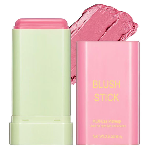 Multi-Use Makeup Blush Stick - Waterproof Tinted Moisturizer for Eyes, Lips, and Cheeks in Shy Pink
