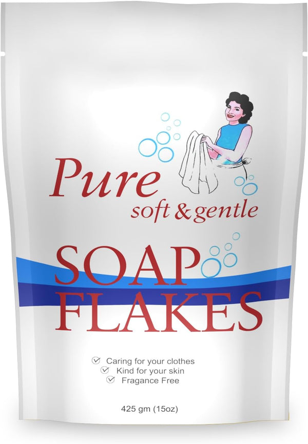 Playlearn Pure Laundry Soap Flakes - 15oz, Soft & Gentle, Resealable Bag