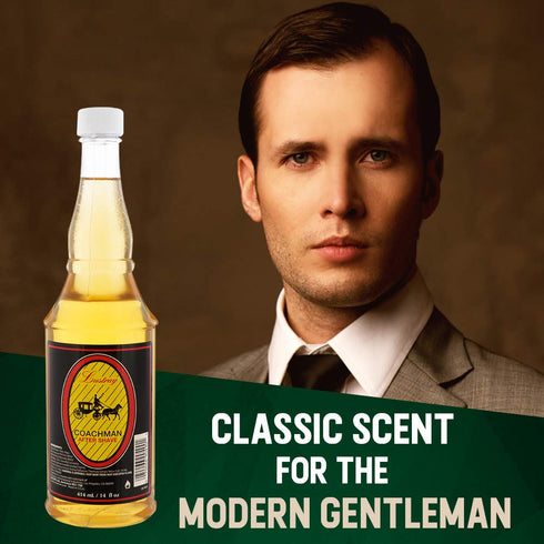 Lustray Coachman After Shave Lotion, 14 fl oz, Instantly Cools, Tones, Refreshes Skin After Shaving