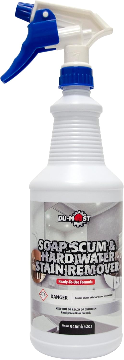 Soap Scum & Hard Water Stain Remover, High Foaming Acid Cleaner for Kitchen & Bathroom Use, 32 Oz