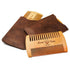Wooden Beard Comb, 3 Pieces with Durable Cases for Men, Fine & Coarse Teeth, Brown Deer Design