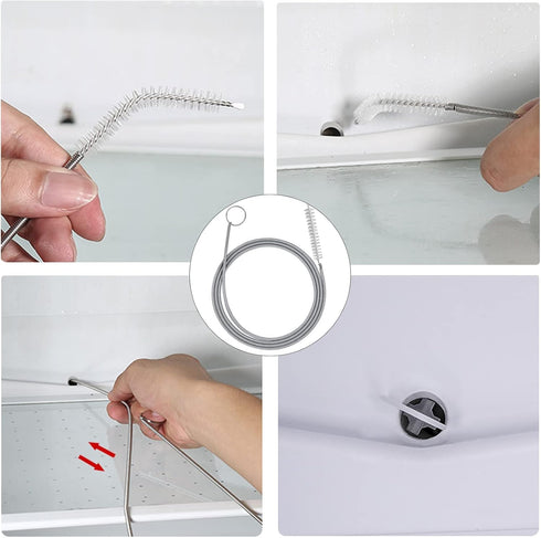 Much Hotter 155CM (1) Extra Long Pipe Tube Cleaner Fridge Drain Pipe Dredging Tool Flexible Drain Brush Skinny Tube