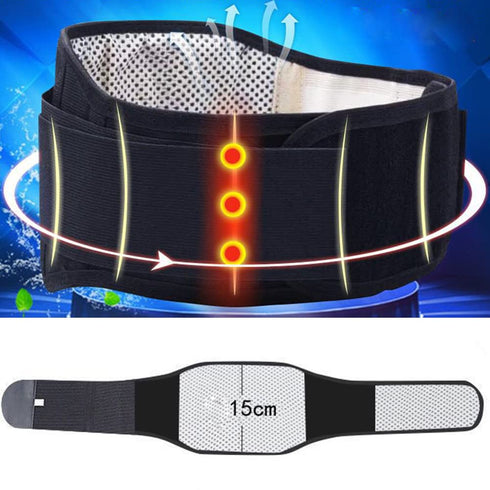 Heating Lower Back Brace for Pain Relief – Adjustable Magnetic Therapy Waist Belt Wrap for Herniated Disc, Sciatica,
