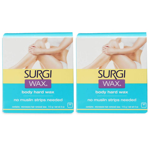 Surgi-wax Microwave Hair Removal Hard Wax, 4-Ounce Boxes, Pack of 2