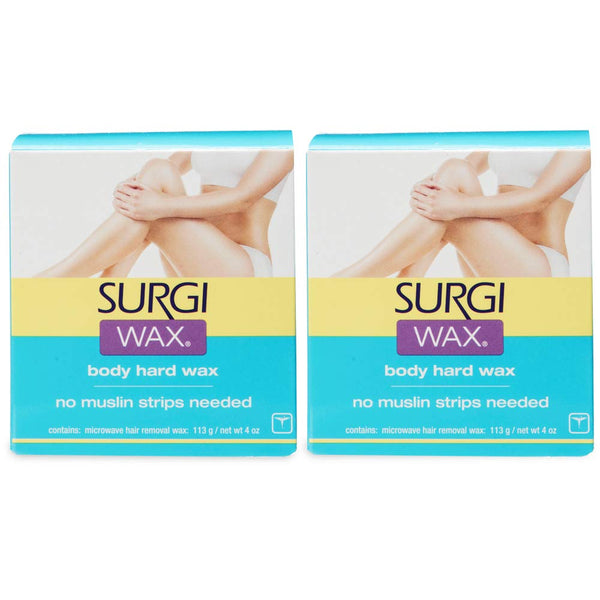 Surgi-wax Microwave Hair Removal Hard Wax, 4-Ounce Boxes, Pack of 2