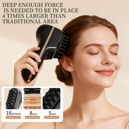 QBKFYBVBI 8mm 16 Electric Scalp Massager for Head & Neck - Scalp Massage Tool, Amplitude & Soft Silicon Nodes