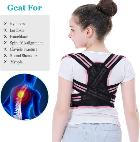 Lexniush Professional Posture Corrector for Kids, Adjustable Upper Back Brace for Teenagers, Pain Relief