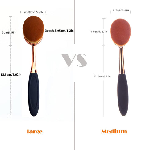 Yoseng Oval Foundation Brush, Large Toothbrush Makeup Brushes for Liquid Cream Powder Application