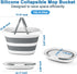 Collapsible Mop Bucket with Handle for Cleaning, 16L(4.2 Gallon) Silicone Square Mopping Bucket for Windows Cleaning or Car Washing, Cleaning Supplies Organizer Plastic Bucket for Storage