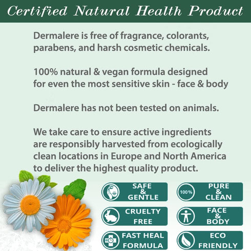 Dermalere Advanced Skin Cream, 1.7 Ounce Natural Homeopathic Formula for Face and Body, Scar Reducing Herbal Cream