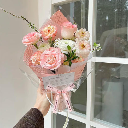 Happy Birthday Ribbon for Gift Wrapping, 1 Inch 25 Yards Pink Ribbon for Flower Bouquet and Party Decoration