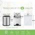Teivio 4 Gallon 120 Counts White Strong Drawstring Trash Bags, Small Plastic Liners for Home Office Kitchen Bathroom
