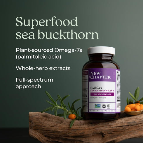 New Chapter Supercritical Omega 7 with Sea Buckthorn, Plant Sourced Fatty Acids, 60 Vegetarian Capsules