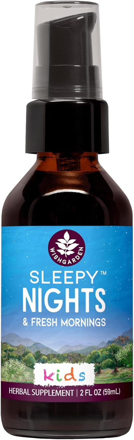 WishGarden Herbs Sleepy Nights for Kids - All-Natural Herbal Sleep Aid Tincture, Organic Supplement with Passionflower