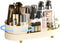 Rotating Makeup Organizer for Vanity with Brush Holder, Large Spinning Makeup Skincare Organizer (15x6.3'')