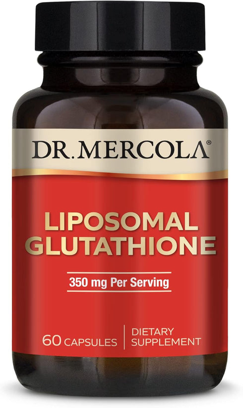 Dr. Mercola Liposomal Glutathione, 30 Servings (60 Capsules), 350 mg Dietary Supplement for Energy Production