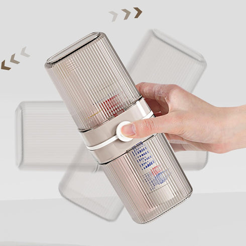 JENPECH Mouthwash Cup, Portable Toothbrush Toothpaste Holder with Leak-Proof Sealing Cover All-in-one Travel Dental Kit