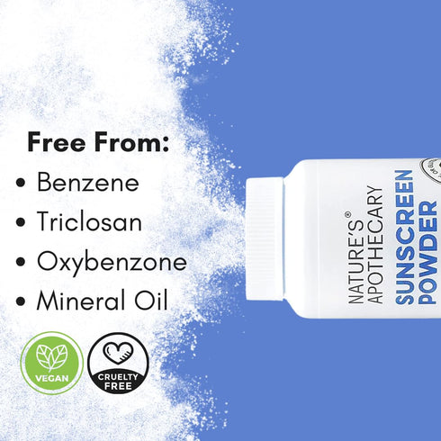 Nature's Apothecary SPF 30 All-Natural Sunscreen Powder - Non Nano Zinc Oxide, Water & Sweat Resistant, Biodegradable