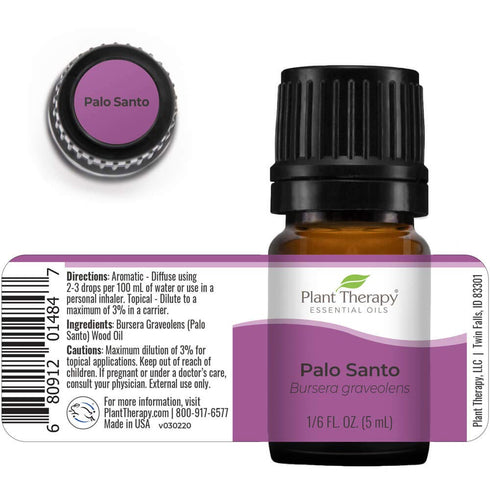 Plant Therapy Palo Santo Essential Oil - 100% Pure, Undiluted, Natural Aromatherapy, Therapeutic Grade, 5 mL (1/6 oz)