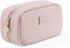 Pocmimut Makeup Bag, PU Leather Travel Cosmetic Bag, Open Flat Pouch for Women Accessories (Pink)