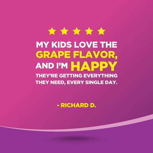 Kids Multivitamin with Iron Gummies, Chewable Iron Gummy Vitamins for Focus Aid and Natural Energy Support