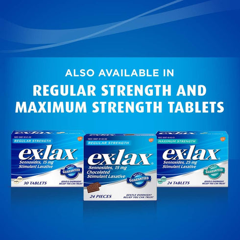 Ex-lax Regular Strength Chocolated Laxative Pills - Constipation Relief for Occasional Constipation - 24 Count