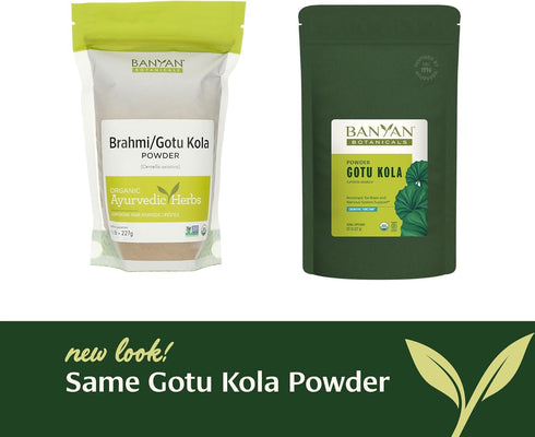Banyan Botanicals Gotu Kola Powder, Organic Brahmi (Centella Asiatica), ½ lb, Vegan