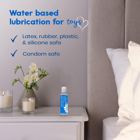 H2O (2 Oz) Sliquid Water Based Lube, Water Based Lubricant for Sex, Natural Sex Lube, Glycerin Free Personal Lubricant