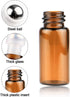 Wresty 25 Pcs Essential Oil Glass Roller Bottles, Mini Refillable Amber Glass Roll On Bottles (1ml)