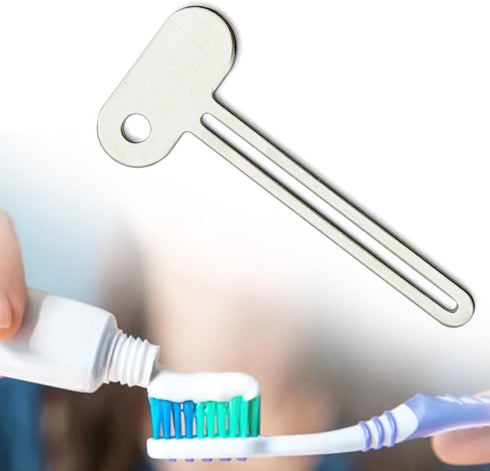 Pxiryanlow 2 PCS Silver Key-Shaped Tube Squeezer Tool for Toothpaste and Creams,Squeezer Thin Tube For Hand Cream Face
