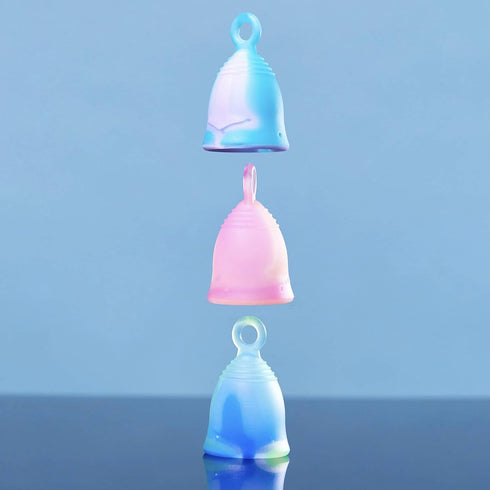 Peachlife Mini Ring Menstrual Cup with Loop Stem Pull, Reusable Silicone Feminine Care, Small