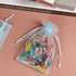 HRX Package 100pcs Organza Favor Bags 4 x 6 inch, Light Blue Mesh Drawstring Sheer Jewelry Pouches for Baby Shower Party