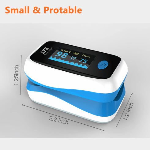 Fingertip Pulse Oximeter Blood Oxygen Saturation Monitor for Heart Rate (Off-White with BLUE)