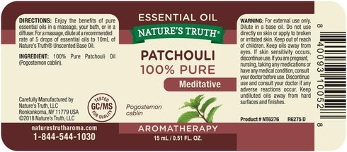 Natures Truth Essential Oil, Patchouli - 0.51 Fluid Ounce