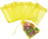 100Pcs Premium Sheer Organza Bags, Yellow Wedding Favor with Drawstring, 3x4 Inch Jewelry Gift for Party