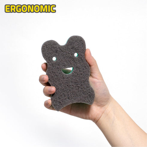 Odor Resistant Dual-Sided Non-Scratch Scrub Sponge for Coated Dishware