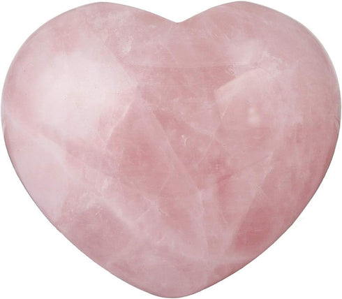 Natural Rose Quartz Heart Love Palm Pocket Stone Healing Chakra Worry Stone (1.8 Inch)