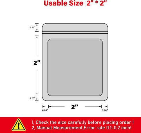 100-pack 2×2 inch mylar bags with clear window holographic resealable sealable packaging zip bag for small bussiness jewelry candy sample food packing supplies (Purple) by EONJOE